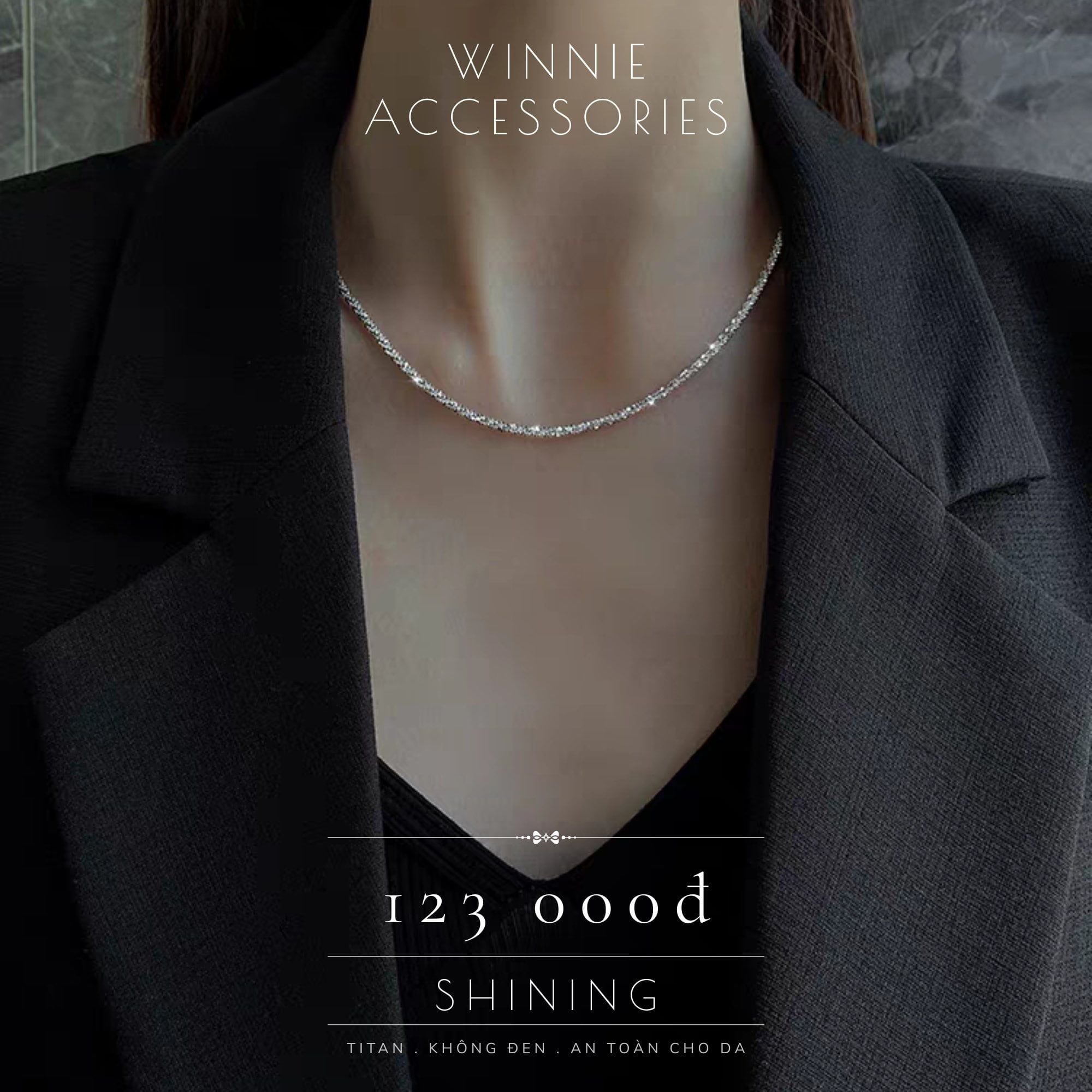  Dây chuyền titan Shining B 