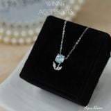  Dây chuyền Bạc S925 Đá Nam Phi Aqua Bloom 