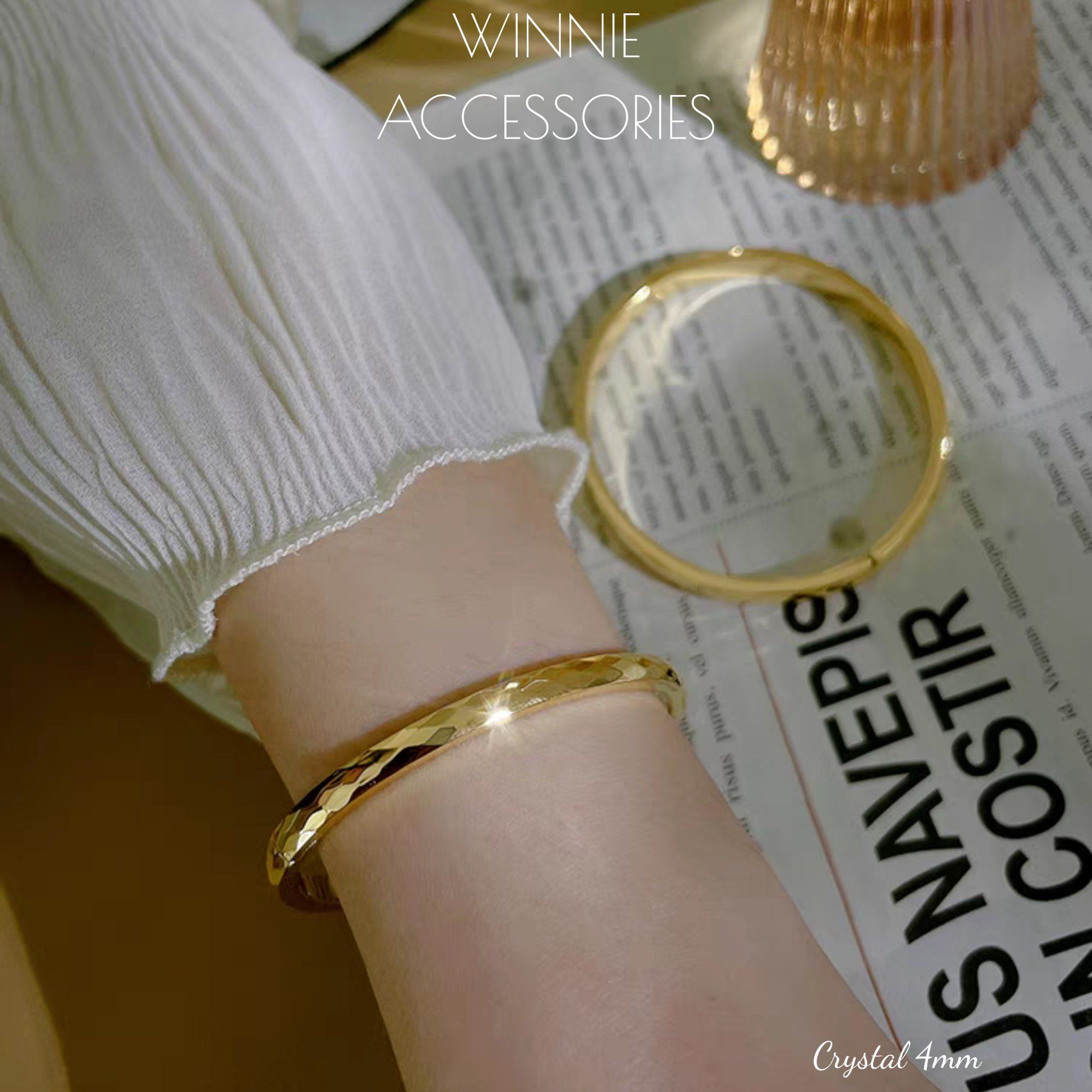  Vòng tay Titan Crystal Bản 4mm 