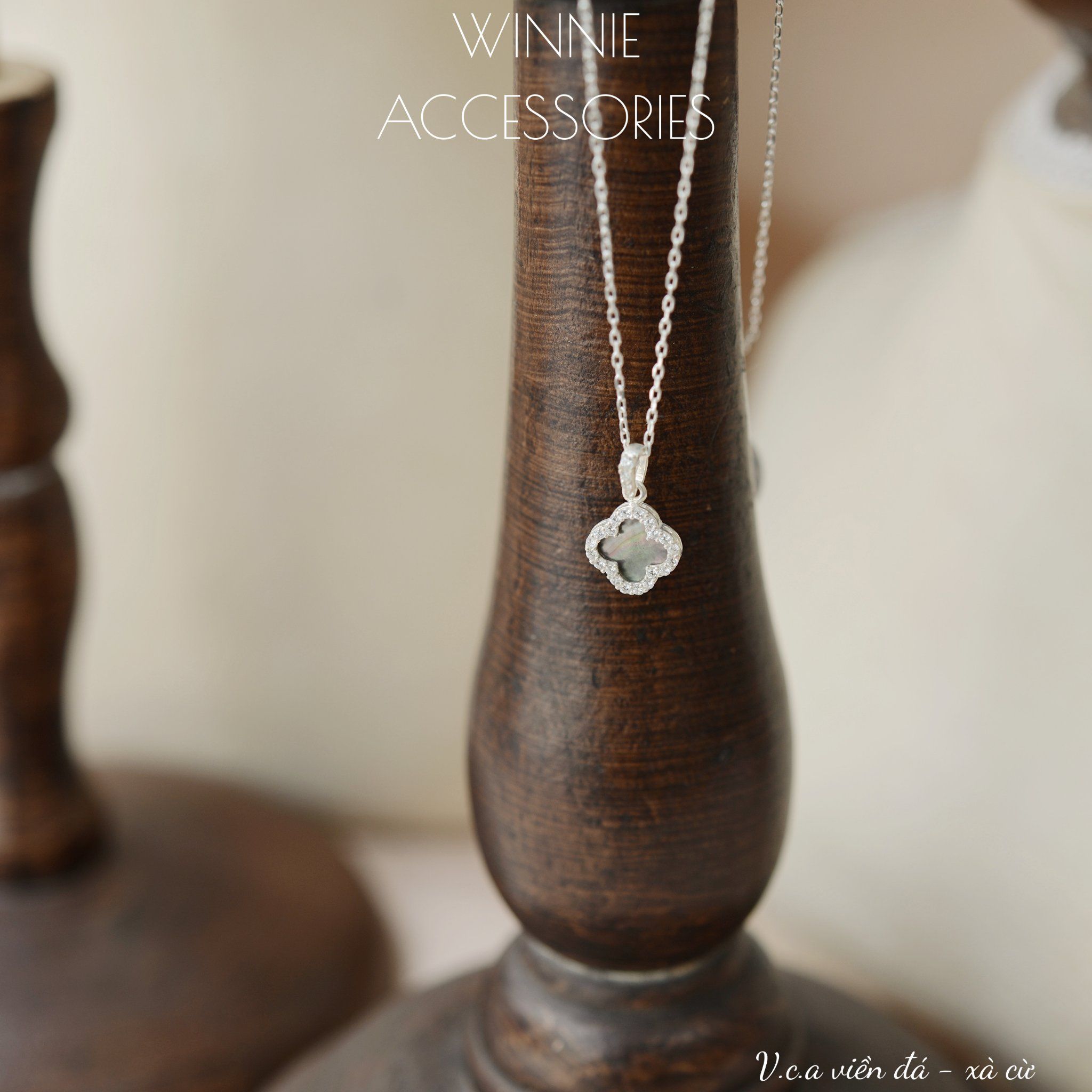  Dây chuyền Bạc S925 VCA viền đá 