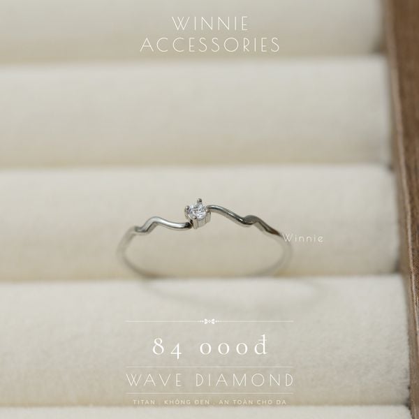  Nhẫn Titan Wave Diamond B 