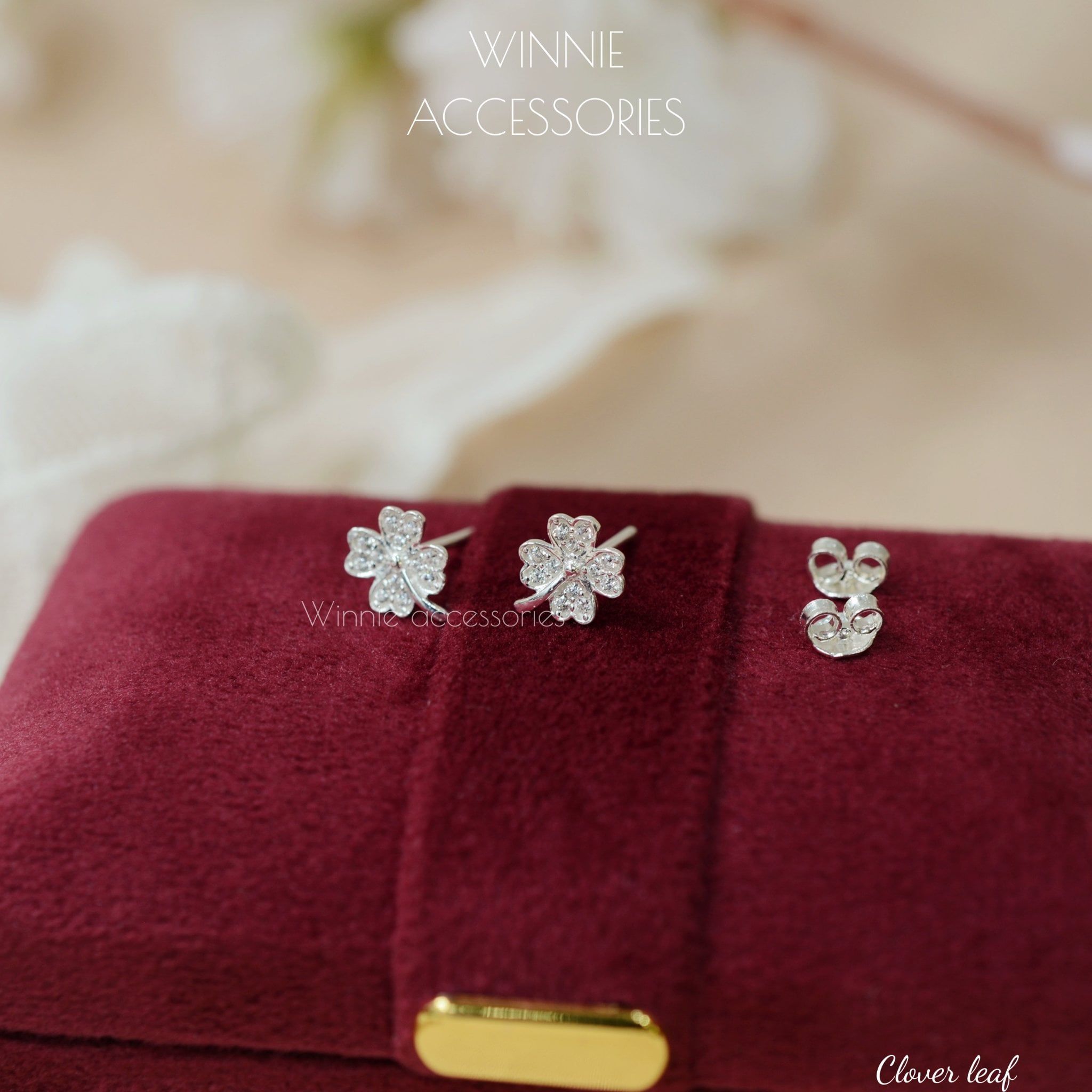  Hoa tai Bạc S925 Clover leaf 