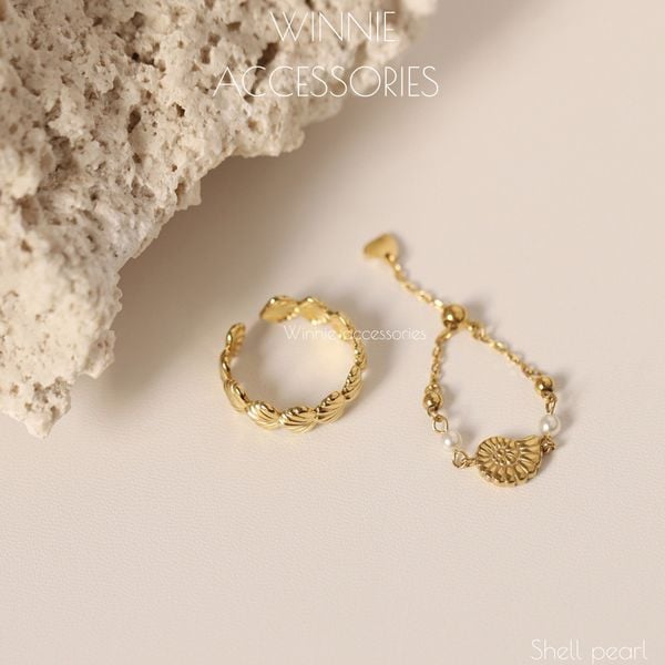  Nhẫn Titan Dây Shell pearl 