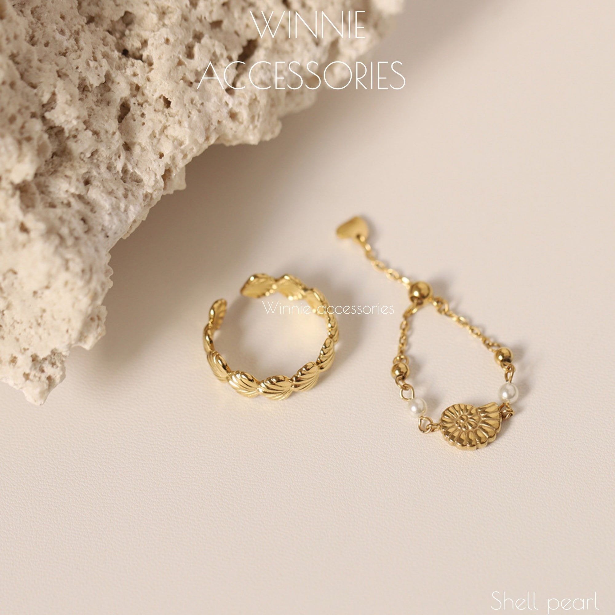  Nhẫn Titan Dây Shell pearl 