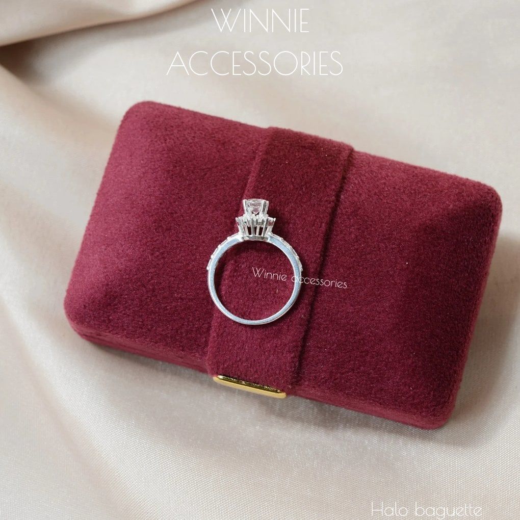  Nhẫn Bạc S925 Halo Baguette 