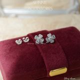  Hoa tai Bạc S925 Bling Clover 