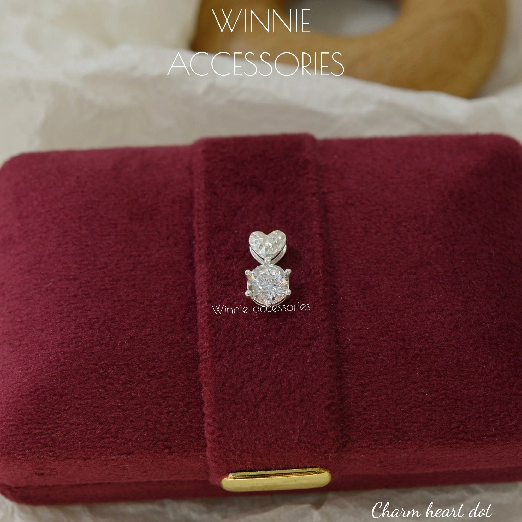  Charm Dây chuyền Bạc S925 Heart Dot (Không kèm dây) 