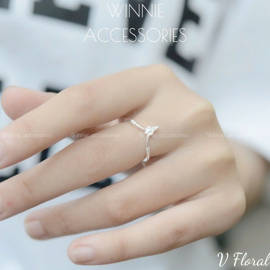  Nhẫn Bạc S925 V Floral 