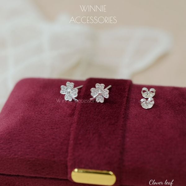  Hoa tai Bạc S925 Clover leaf 
