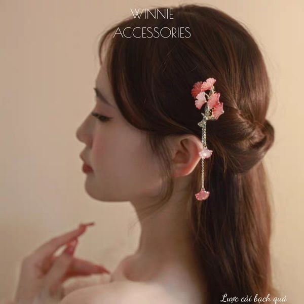  Lược cài Bạch Quả Đỏ 