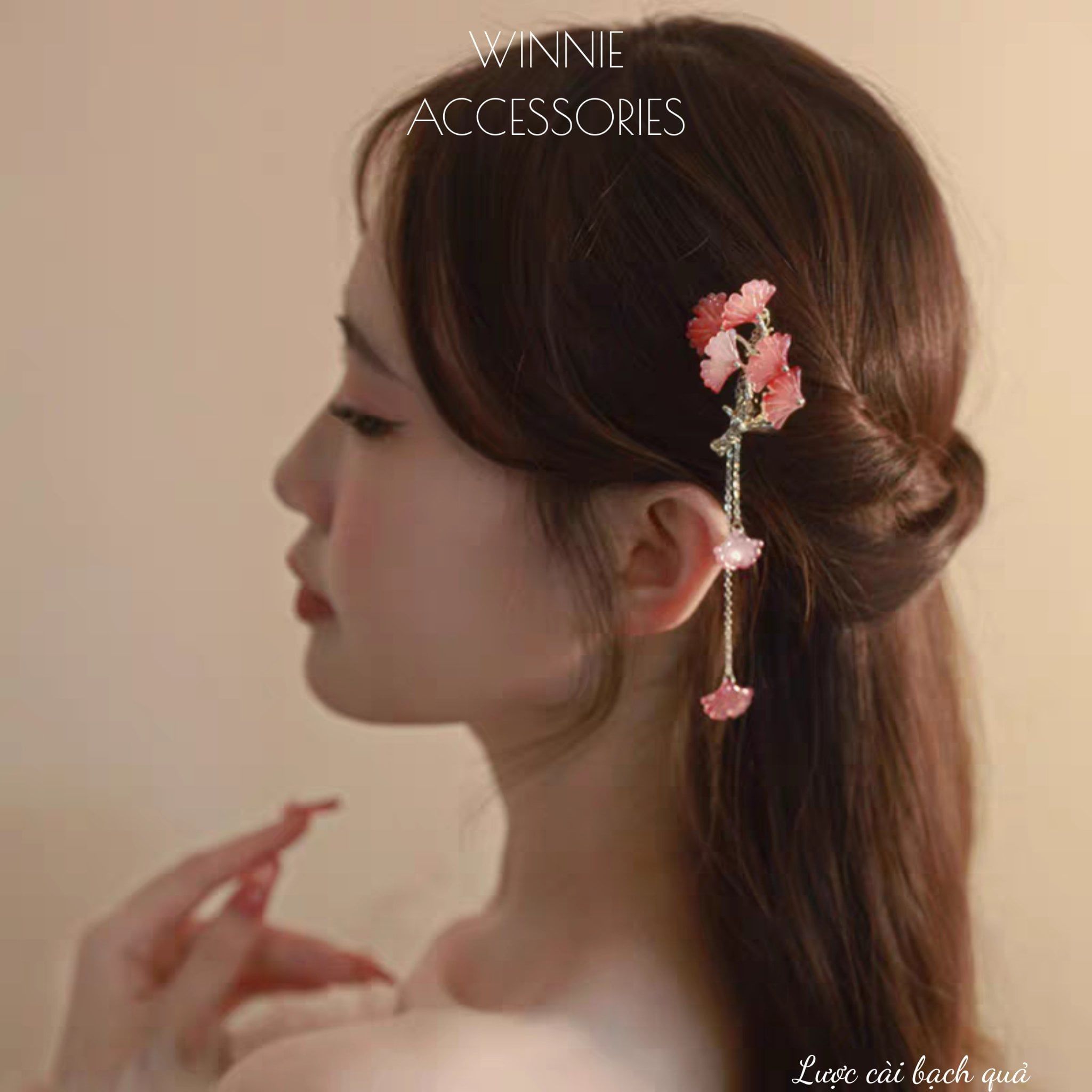  Lược cài Bạch Quả Đỏ 