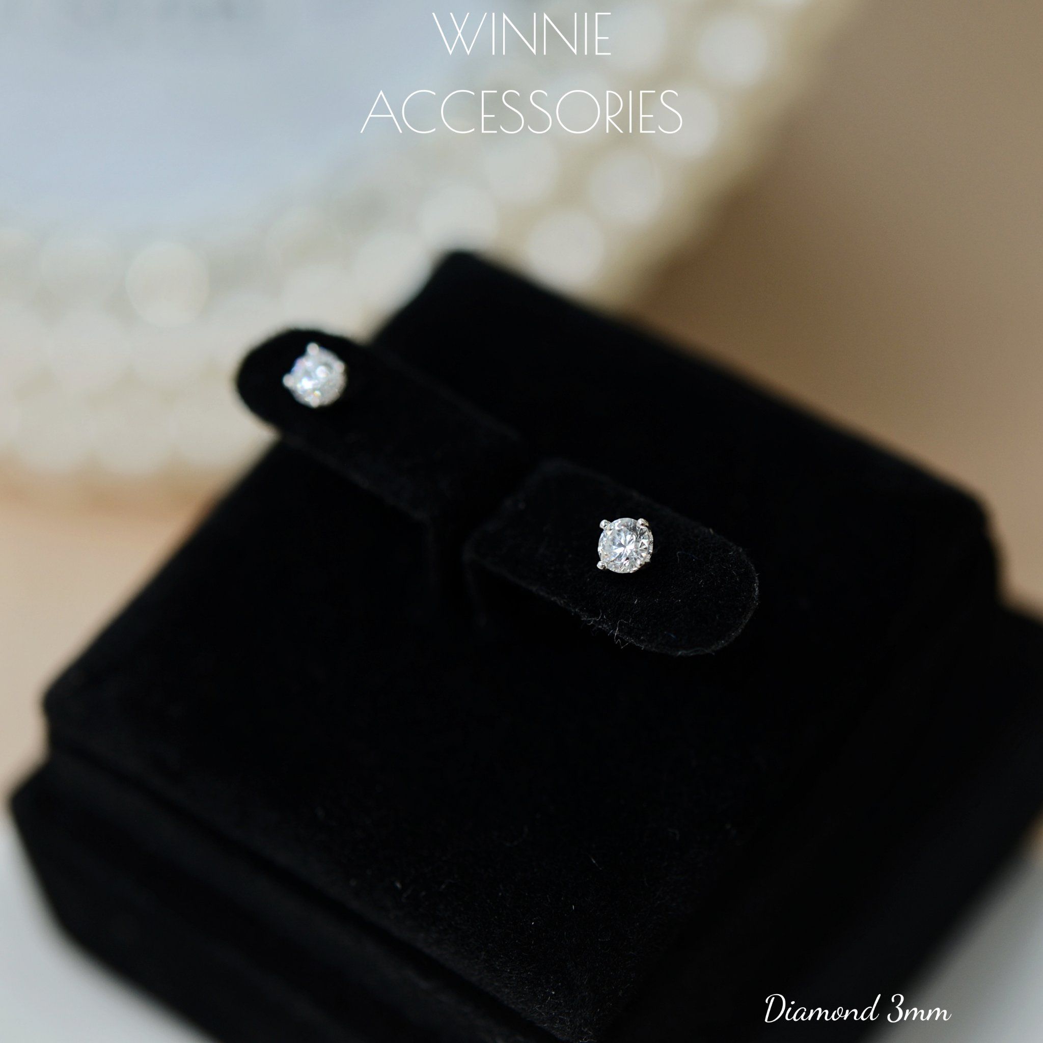  Hoa tai Bạc S925 Diamond 3mm (đá New Zealand) 