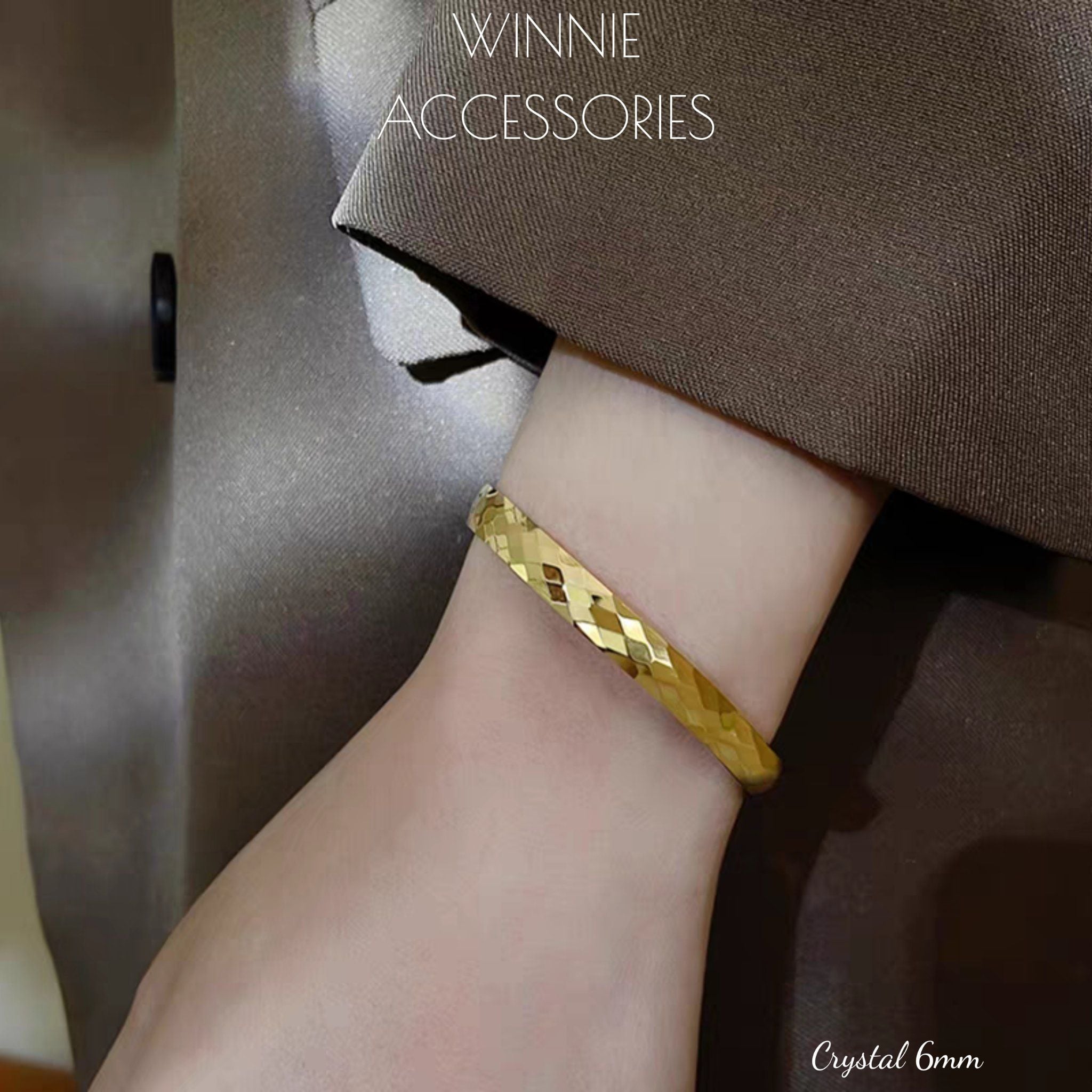  Vòng tay Titan Crystal bản 6mm 