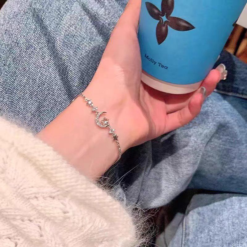  Lắc tay Bạc S925 Dây rút Moon Star 