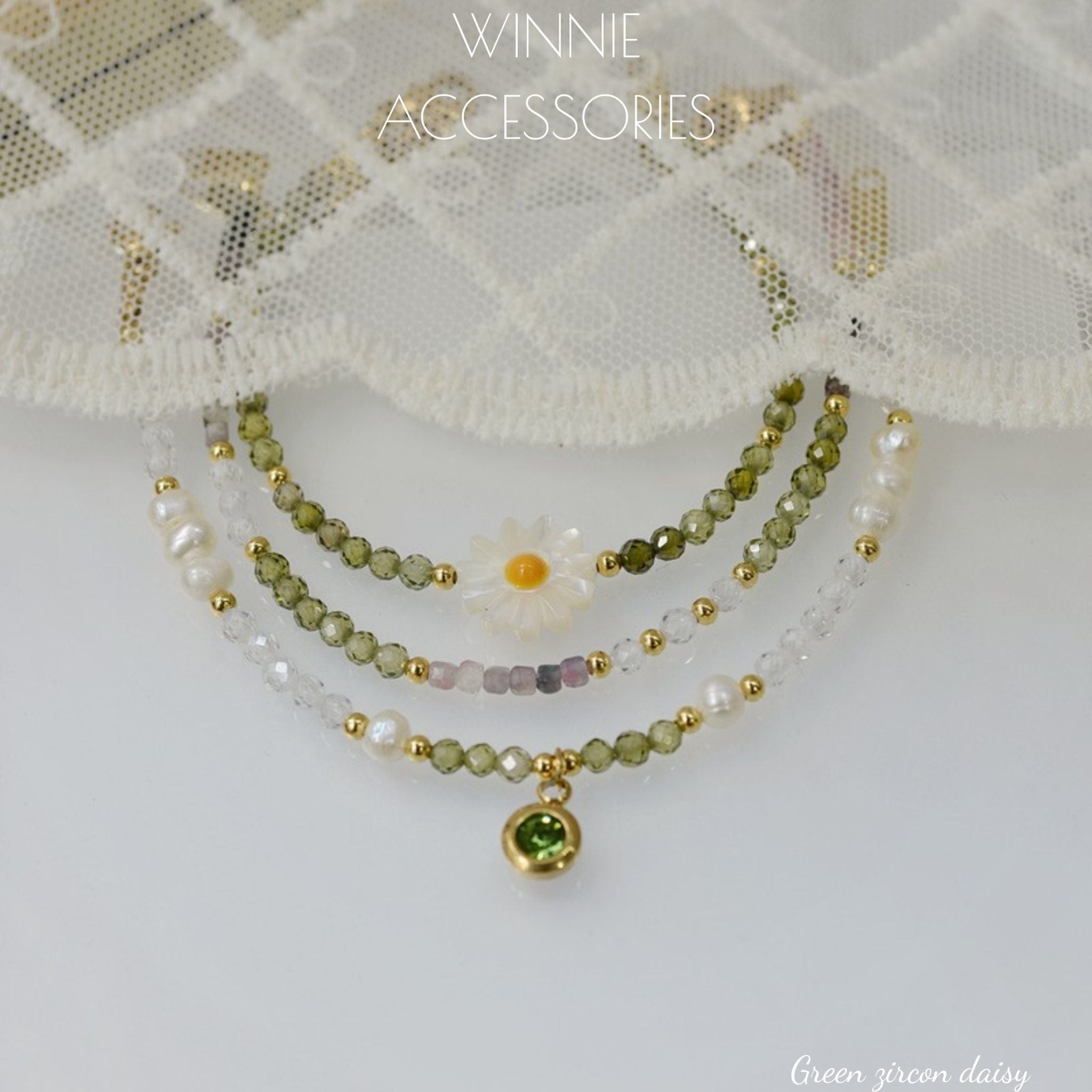  Lắc tay Titan Green Zircon Daisy 