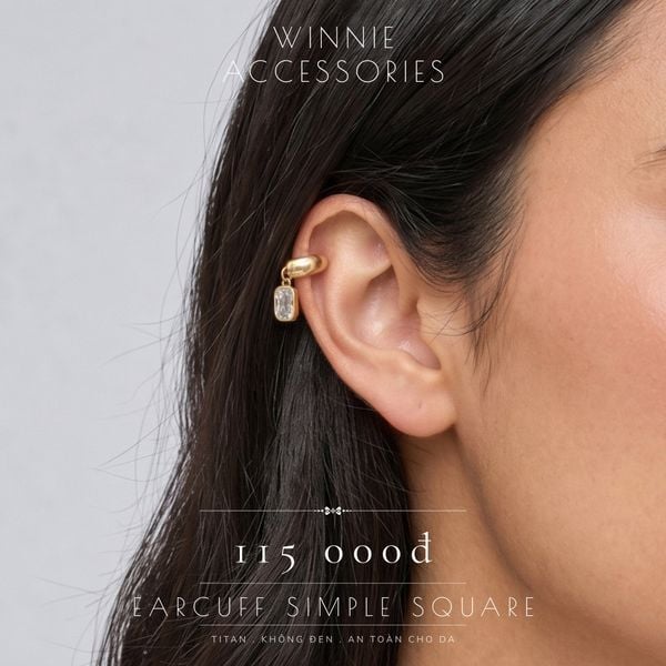 Hoa tai Titan Earcuff Simple Square (1 chiếc) 