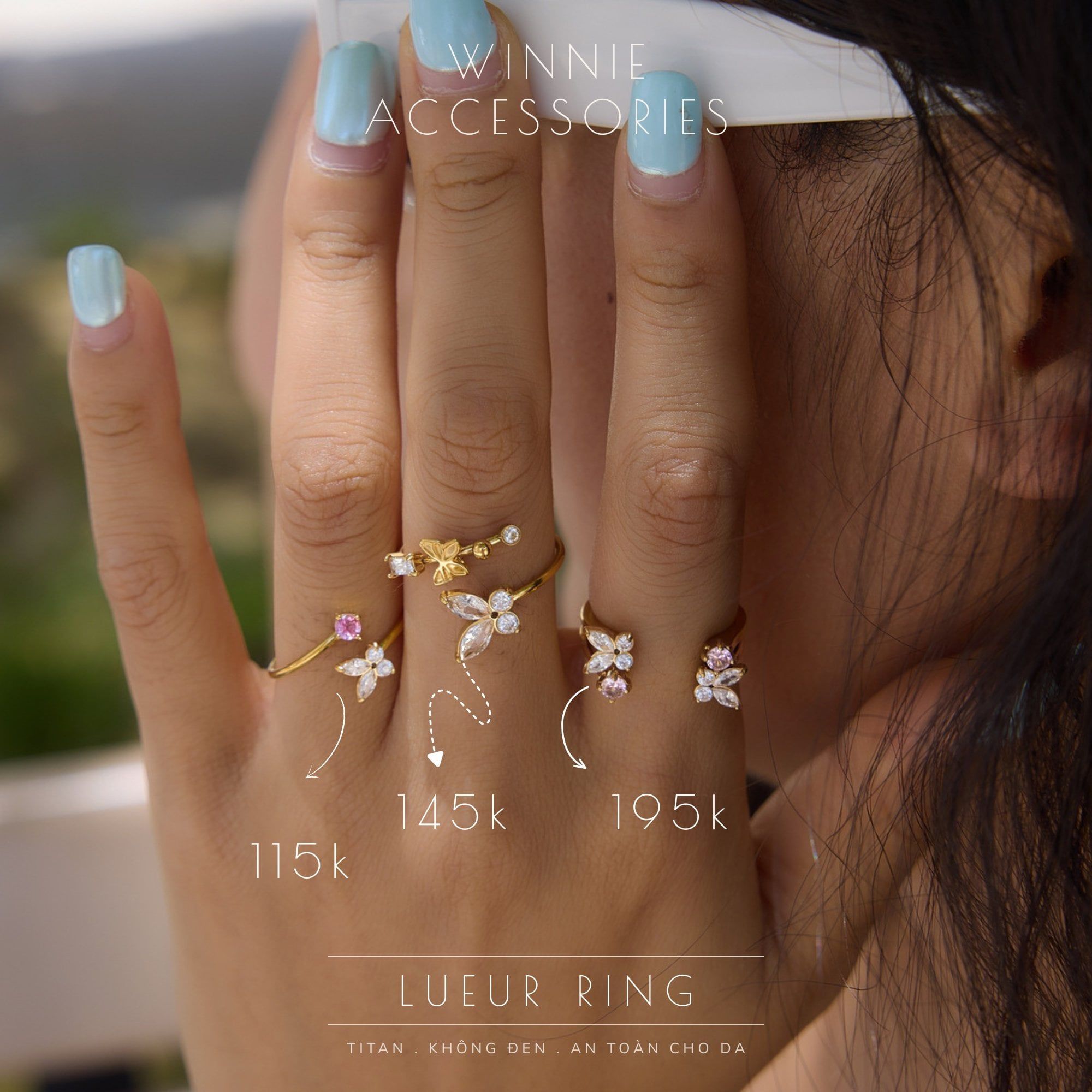  Nhẫn Titan Crystal Lueur 