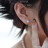  Hoa tai Bạc S925 Bling Square 