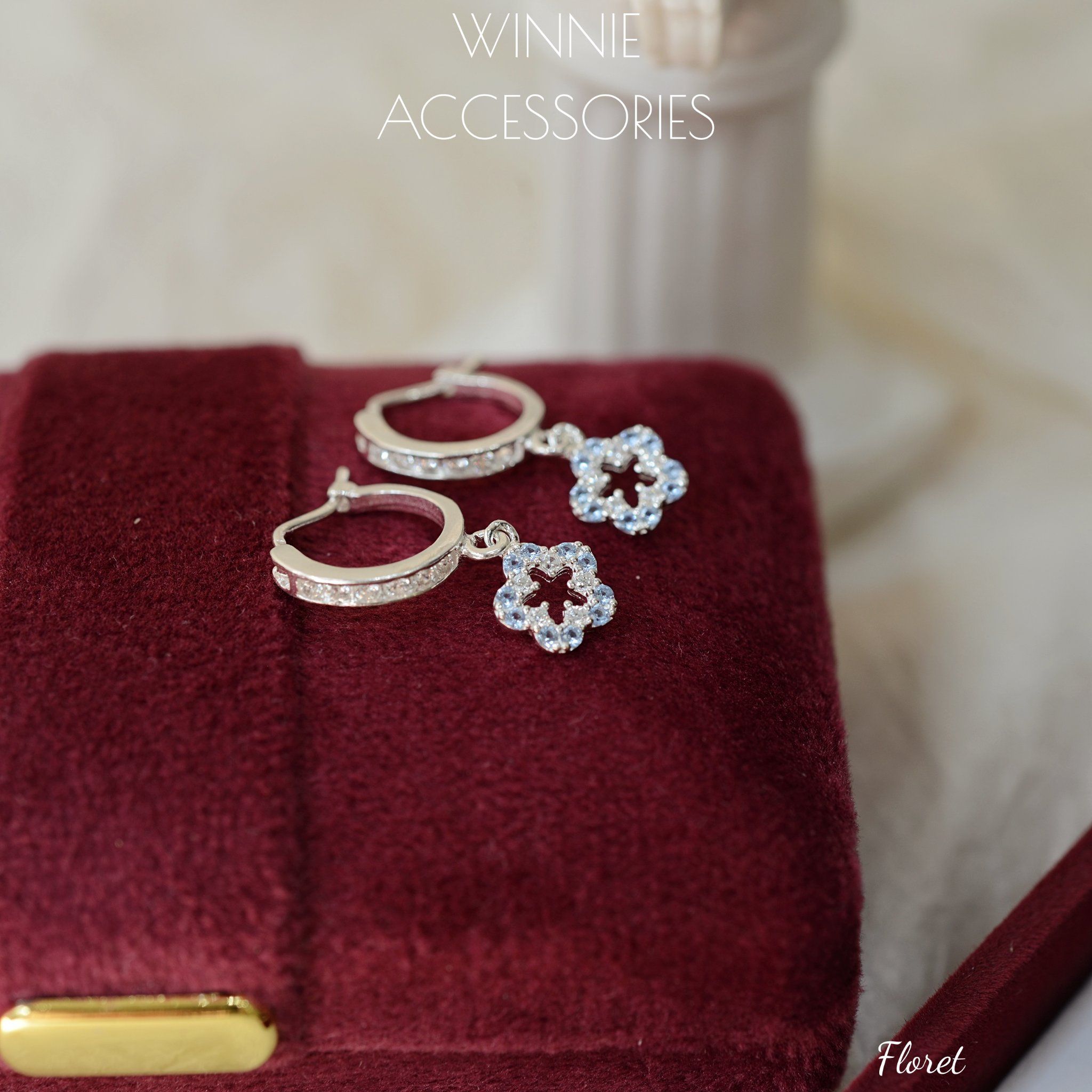  Hoa tai Bạc S925 Khoen Floret 