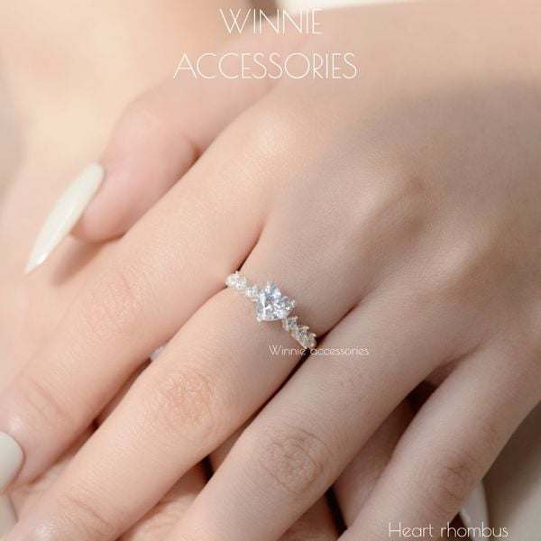 Nhẫn Bạc S925 Heart Rhombus 
