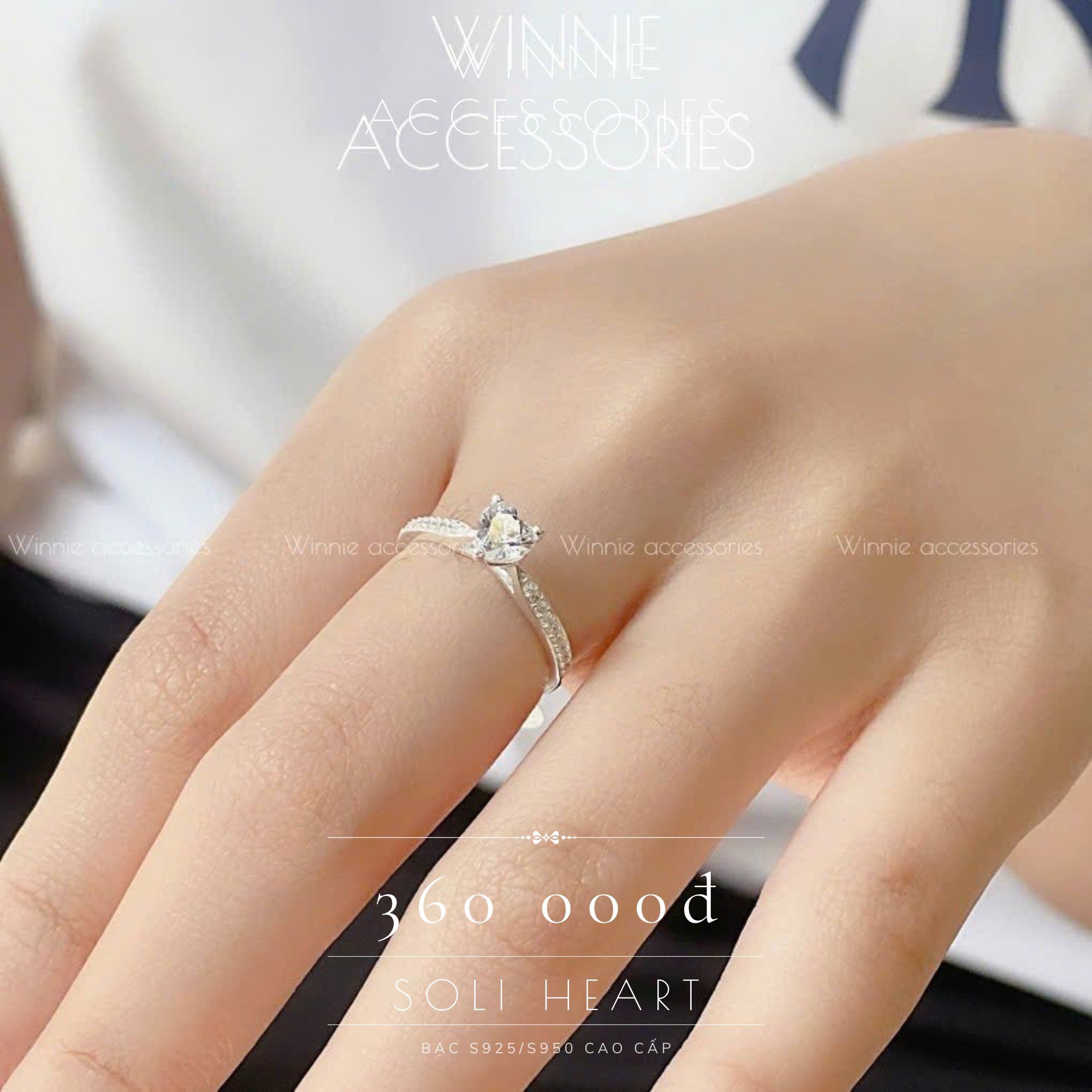  Nhẫn Bạc S925 Soli Heart 