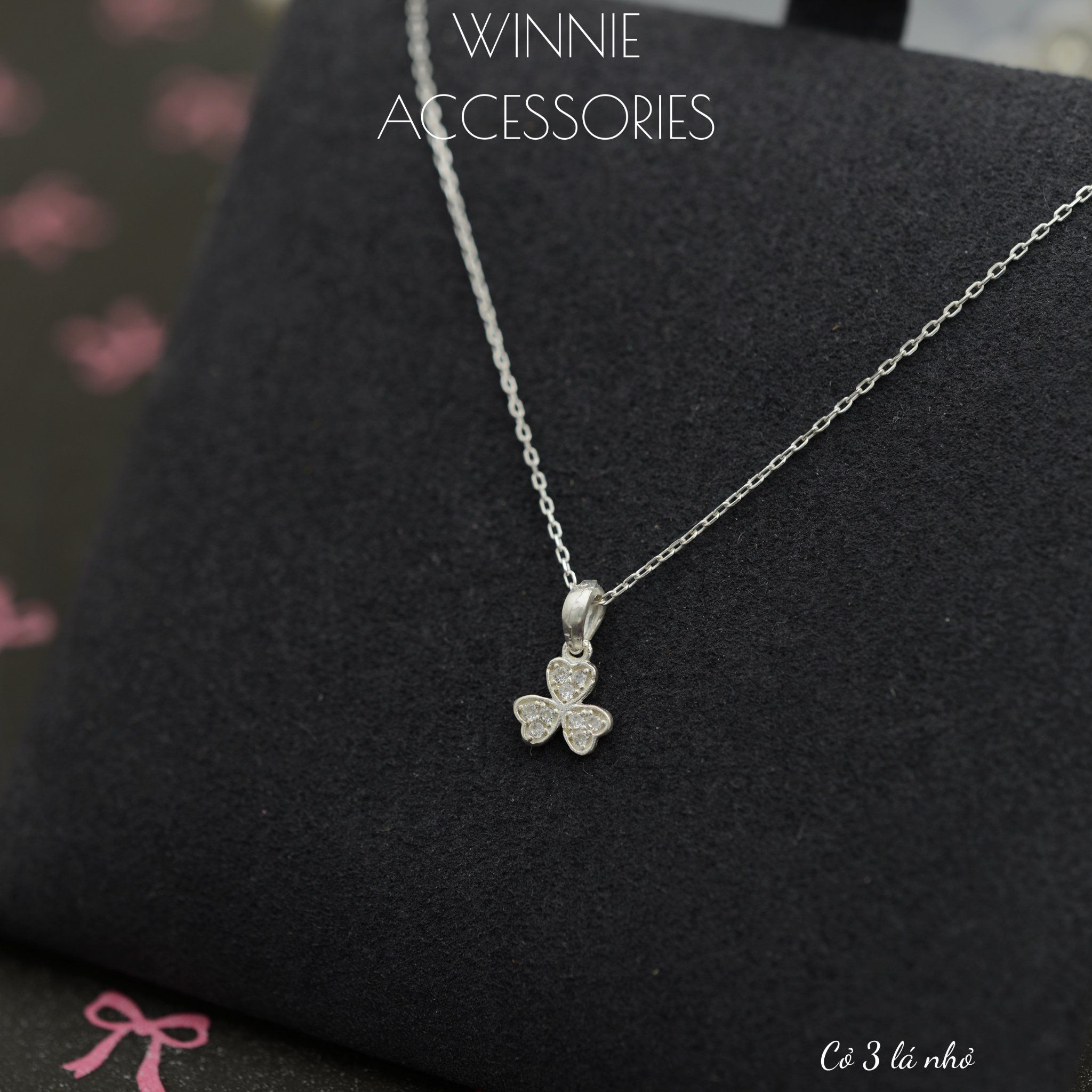  Dây chuyền bạc S925 Cỏ 3 lá nhỏ 