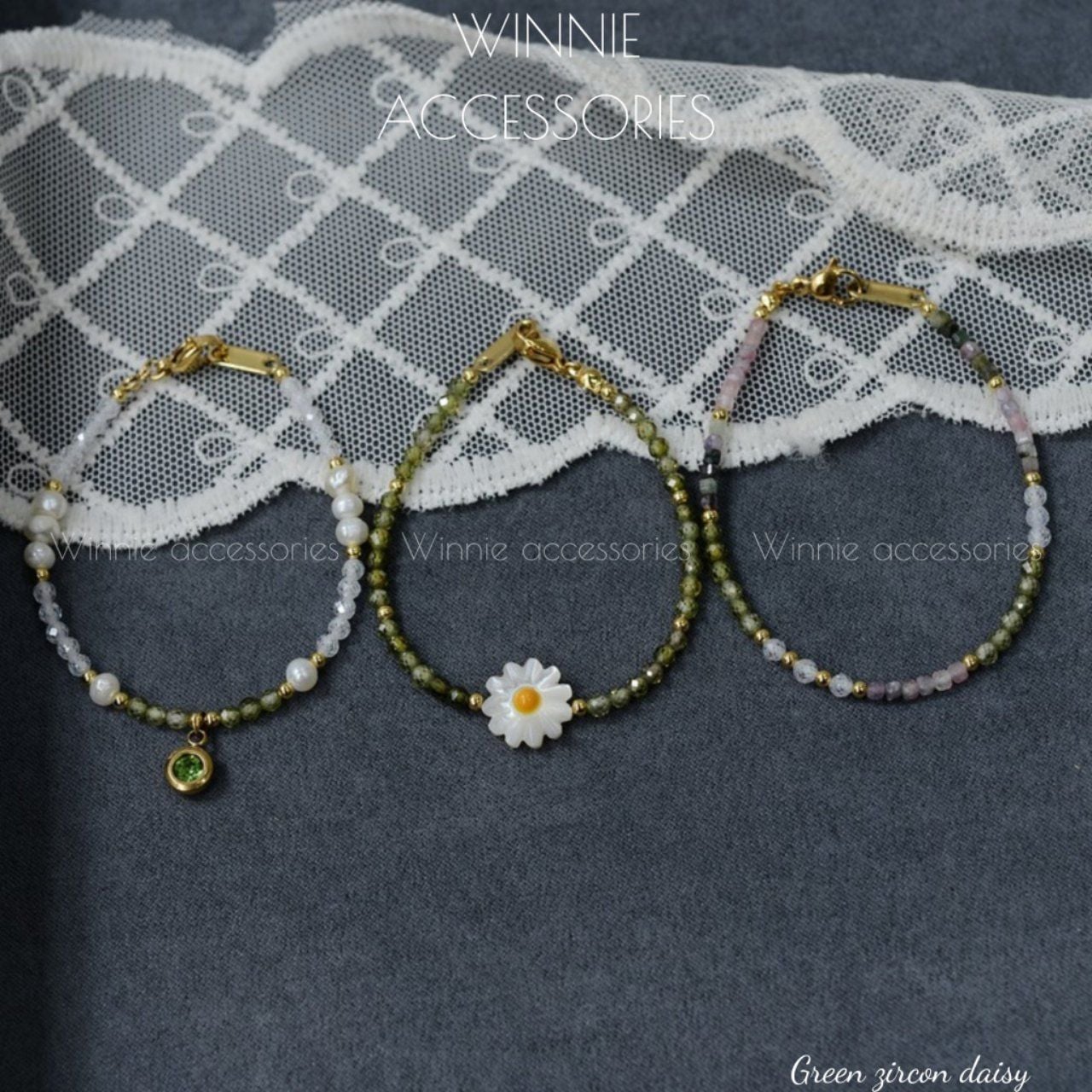  Lắc tay Titan Green Zircon Daisy 