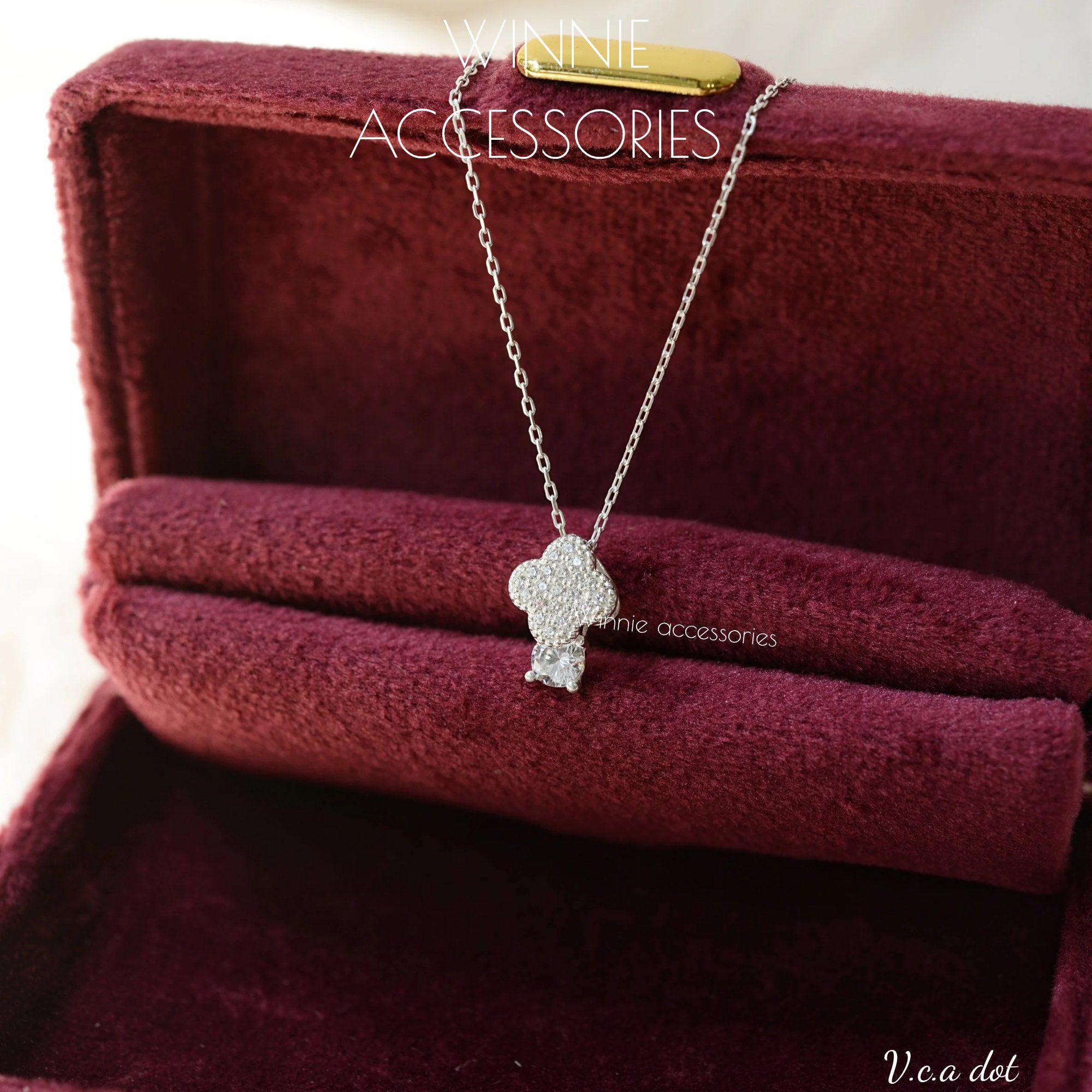  Charm Dây chuyền Bạc S925 VCA Dot (không kèm dây) 