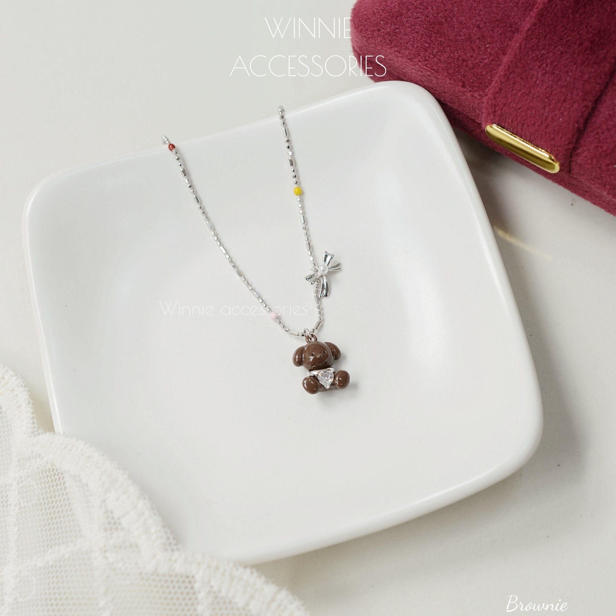  Dây chuyền Bạc S925 Brownie (đã xi bạch kim) 