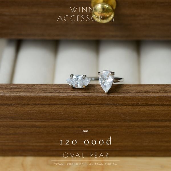  Nhẫn Titan Oval Pear B 