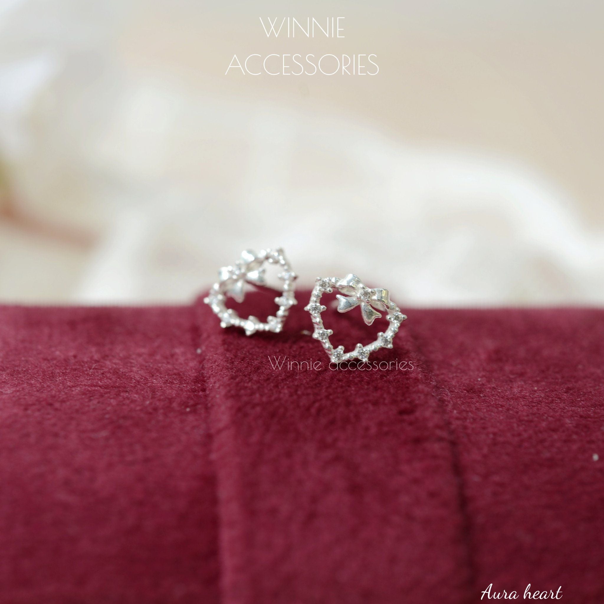  Hoa tai Bạc S925 Aura heart 