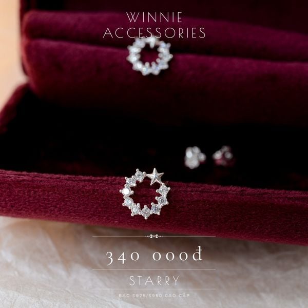  Hoa tai Bạc S925 Starry 