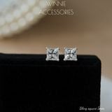  Hoa tai Bạc S925 Bling Square 