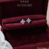  Hoa tai Bạc S925 Floral Rhombus 