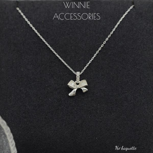  Dây chuyền Bạc S925 Nơ baguette 