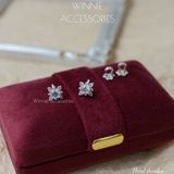  Hoa tai Bạc S925 Floral Rhombus 