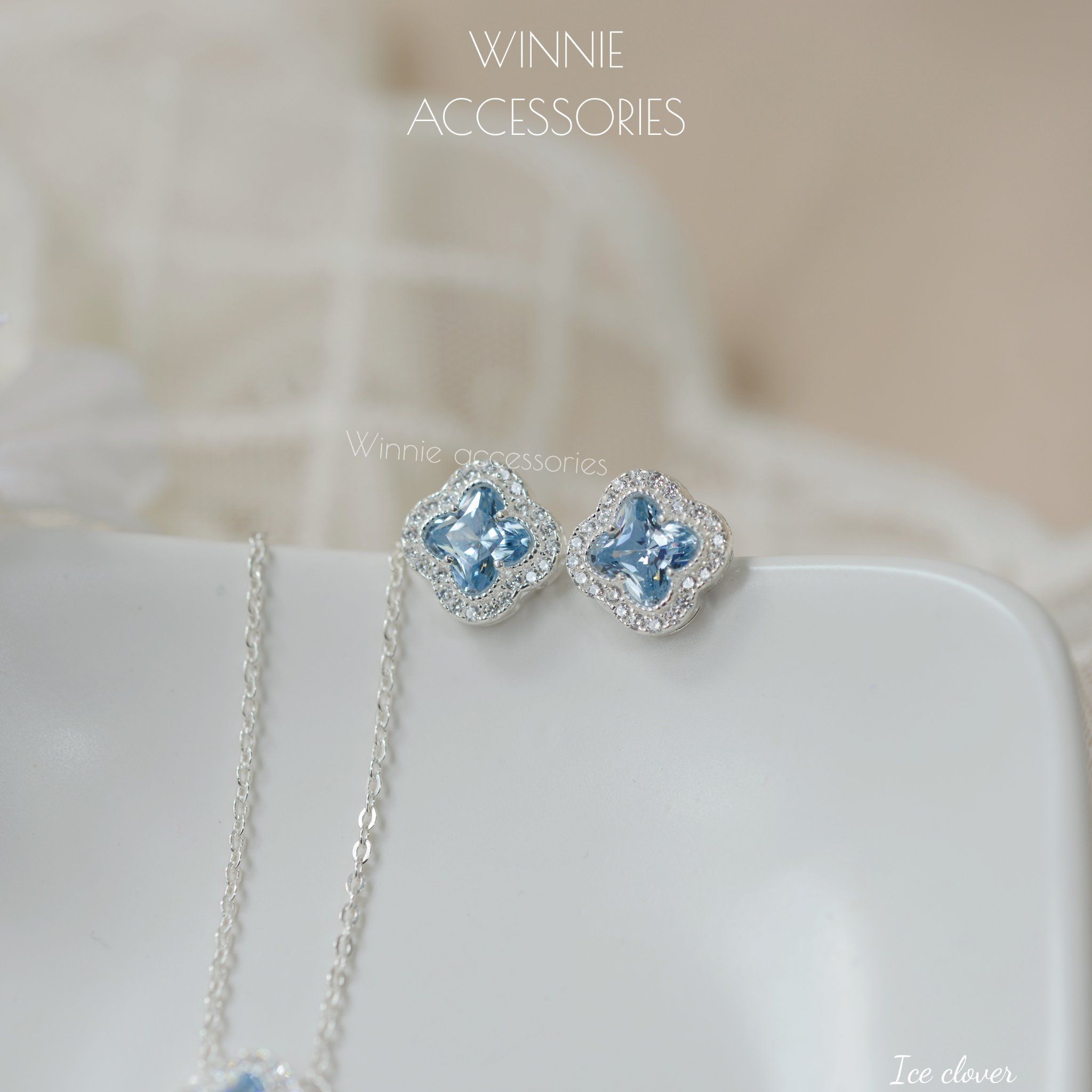  Hoa tai Bạc S925 Ice Clover 