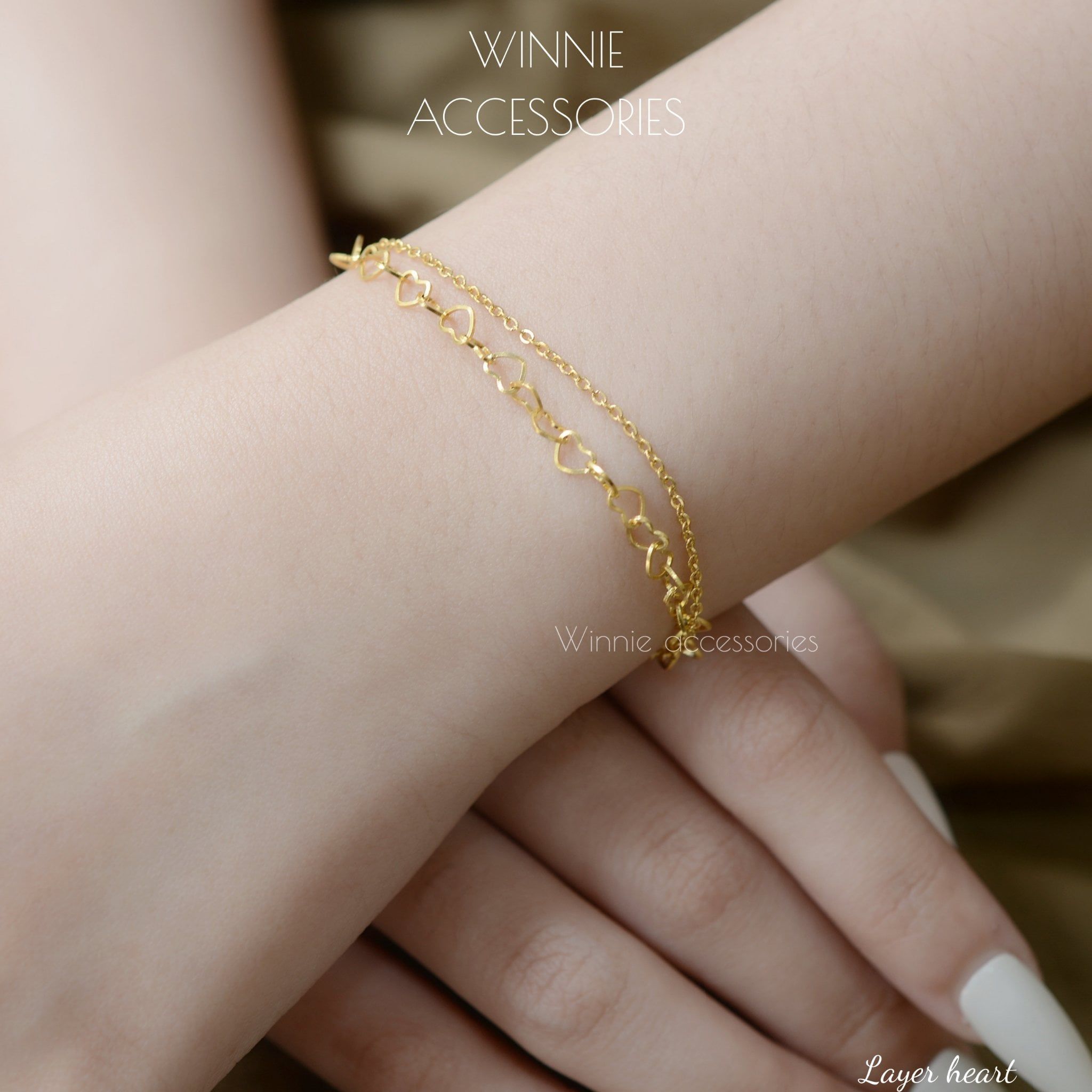  Lắc tay Titan Layer Heart 