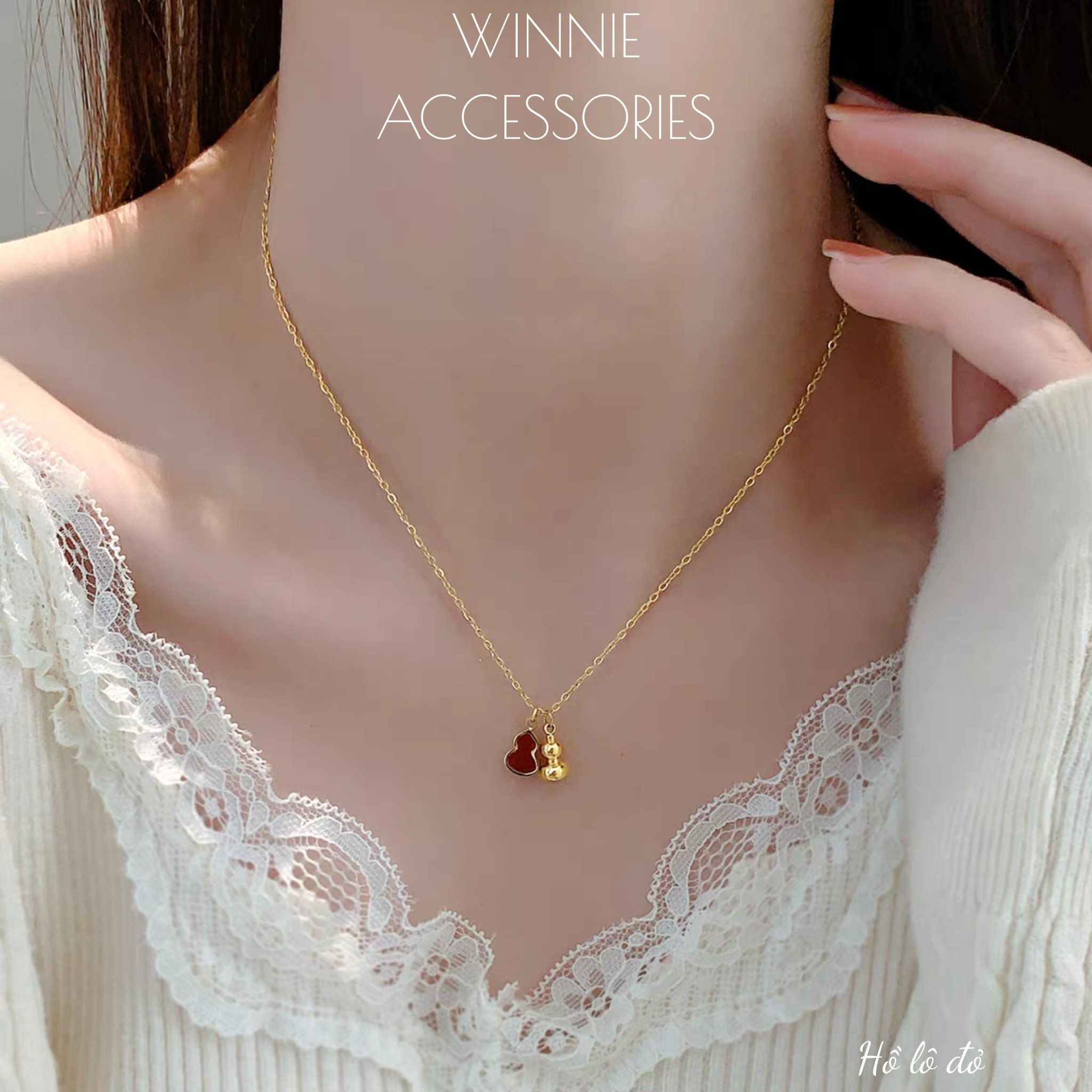  Dây chuyền Titan Hồ lô đỏ 