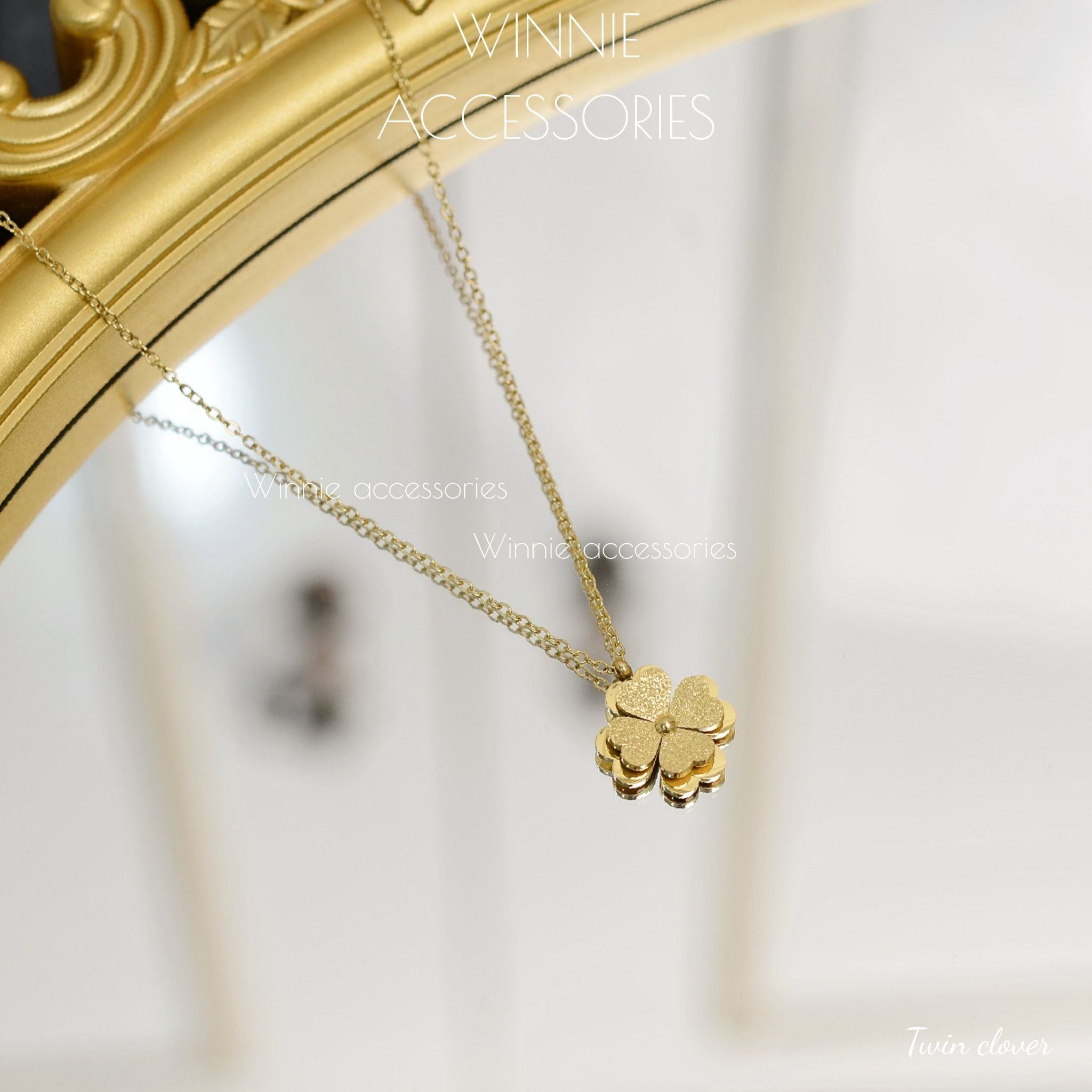  Dây chuyền titan Twin clover 