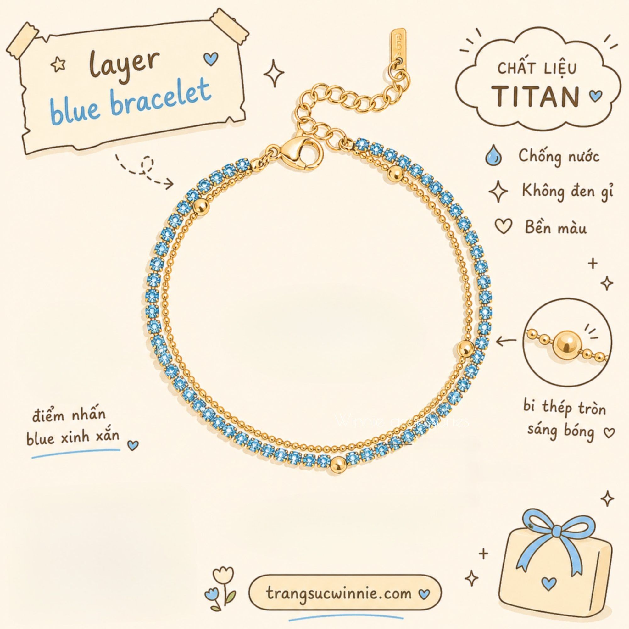  Lắc tay Titan Layer Blue 