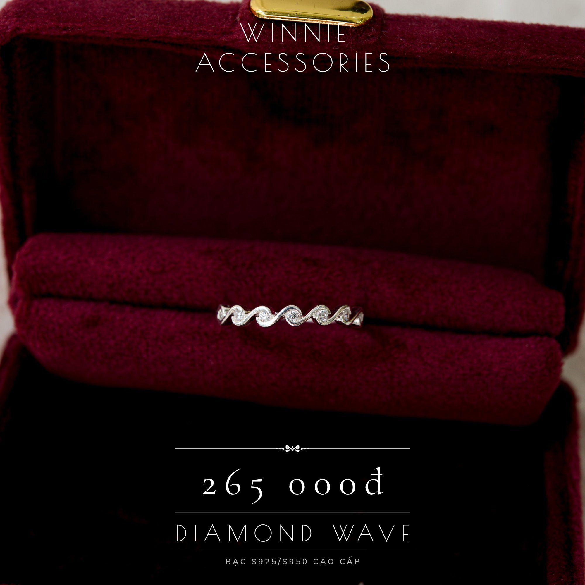  Nhẫn Bạc S925 Diamond Wave 