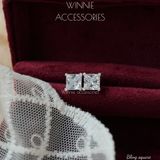  Hoa tai Bạc S925 Bling Square 