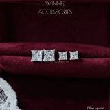  Hoa tai Bạc S925 Bling Square 