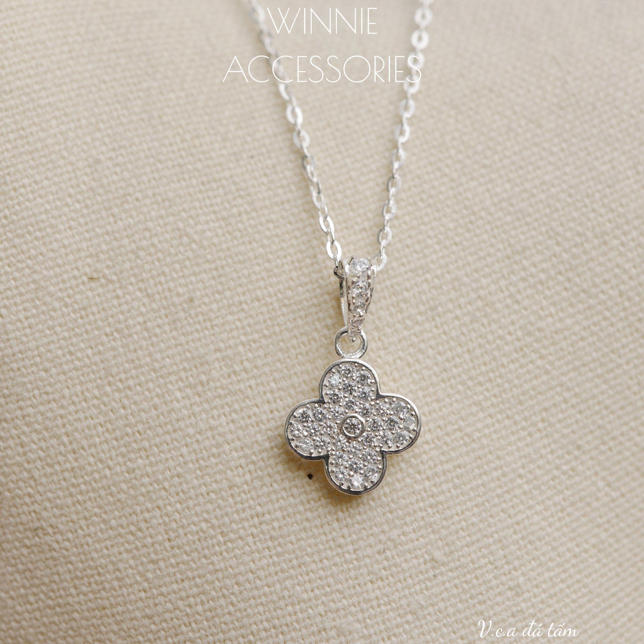  Dây chuyền Bạc S925 VCA Đá Tấm 