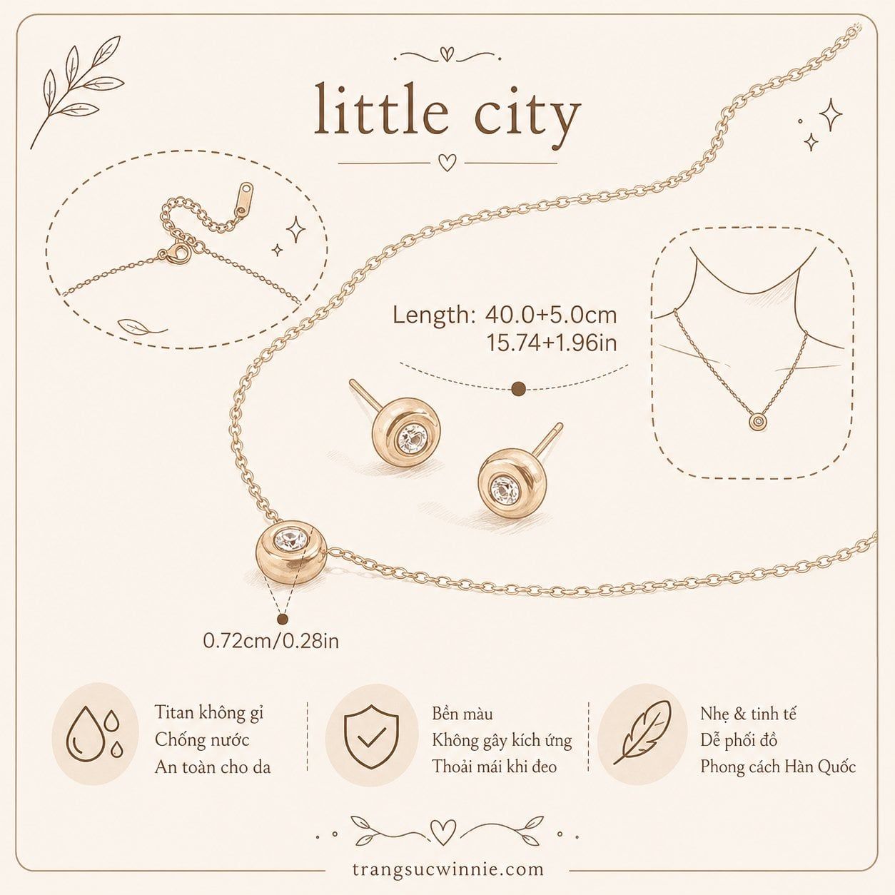  Dây chuyền Titan Little City 
