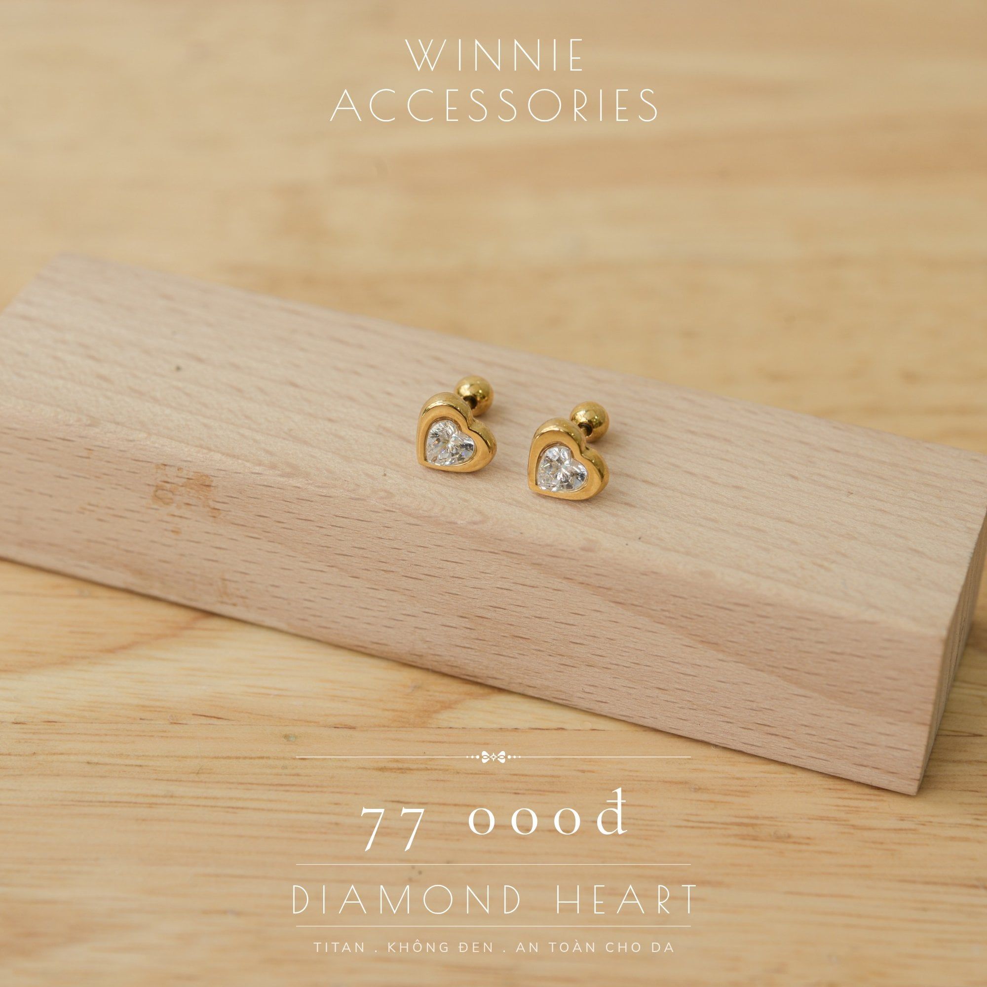  Hoa tai Titan Bi Diamond Heart 