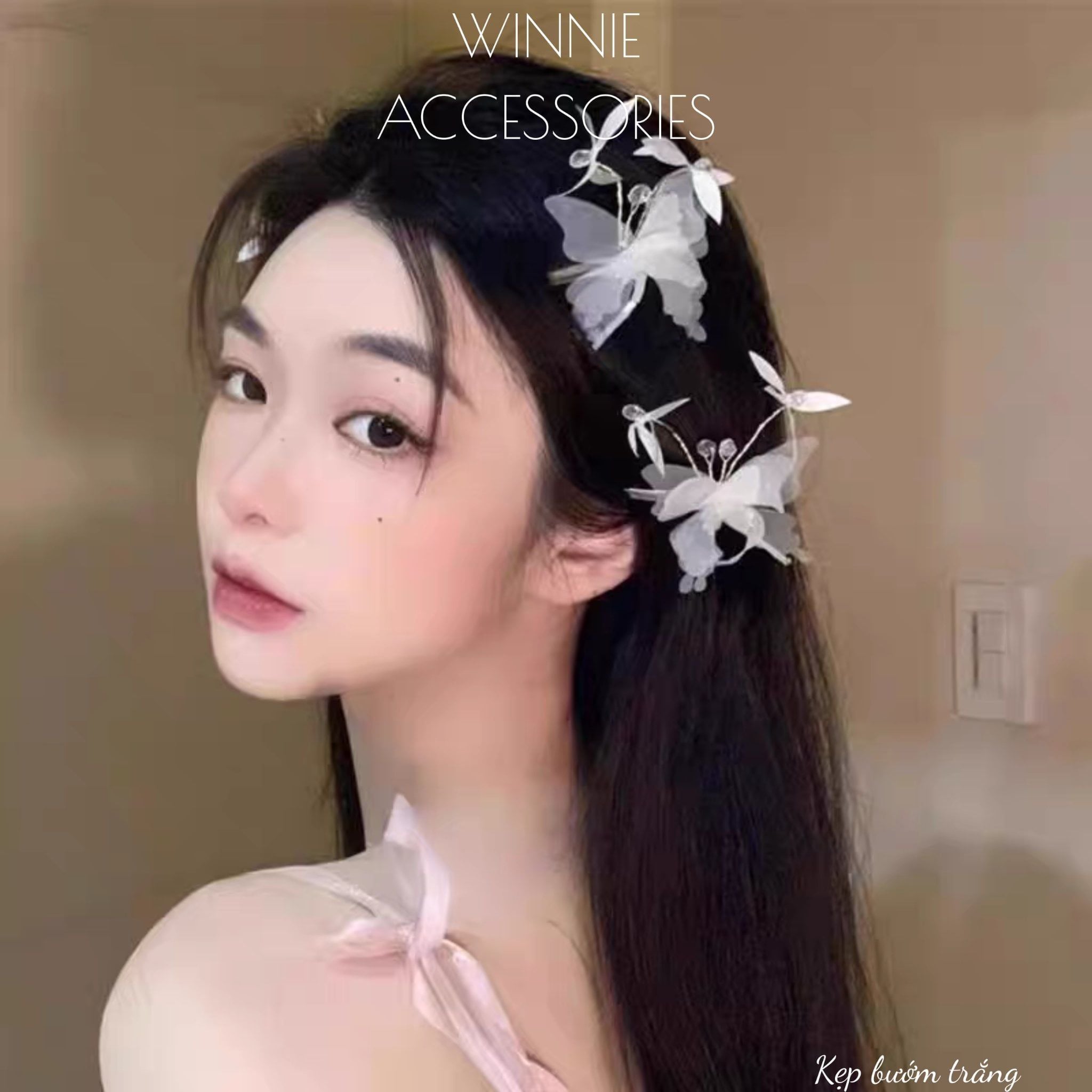  Kẹp Bướm Trắng 