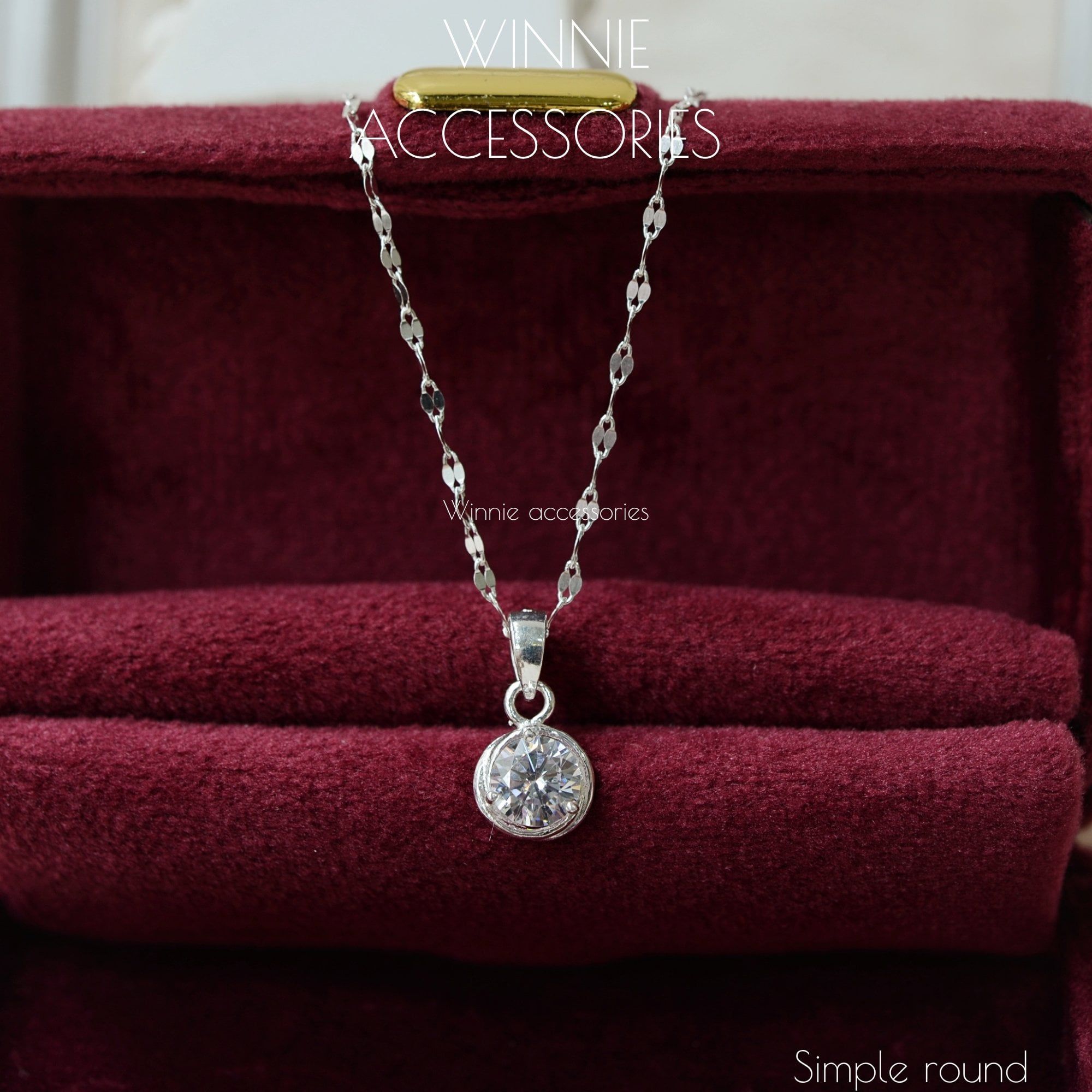  Charm Dây chuyền Bạc S925 Simple round (không kèm dây) 