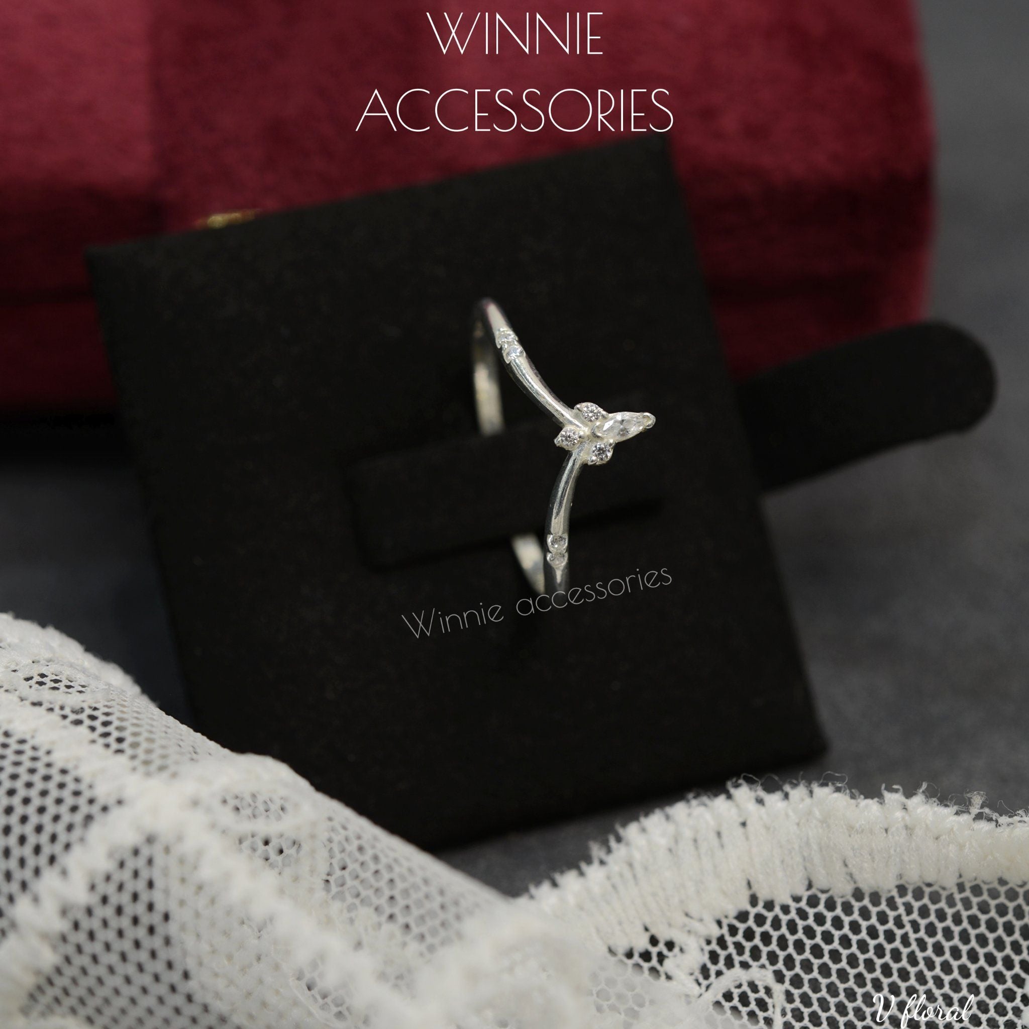  Nhẫn Bạc S925 V Floral 